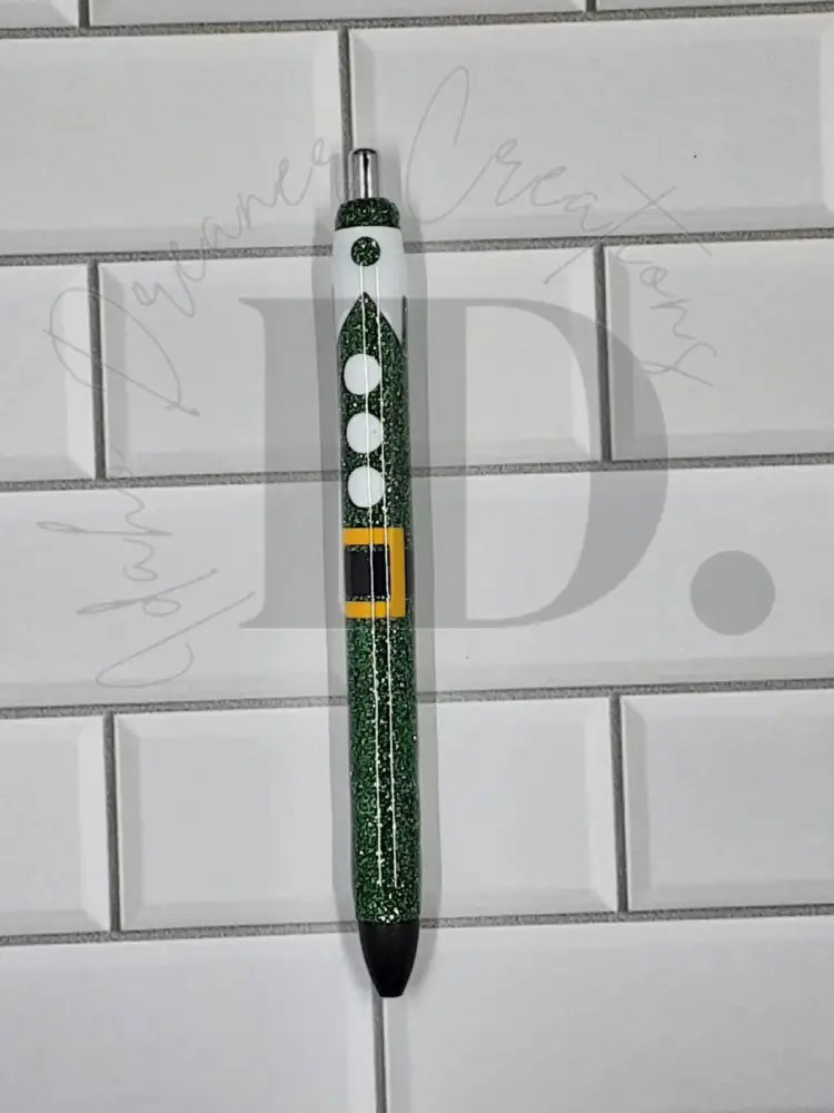 Christmas Resin Pen Green Glitter / Elf