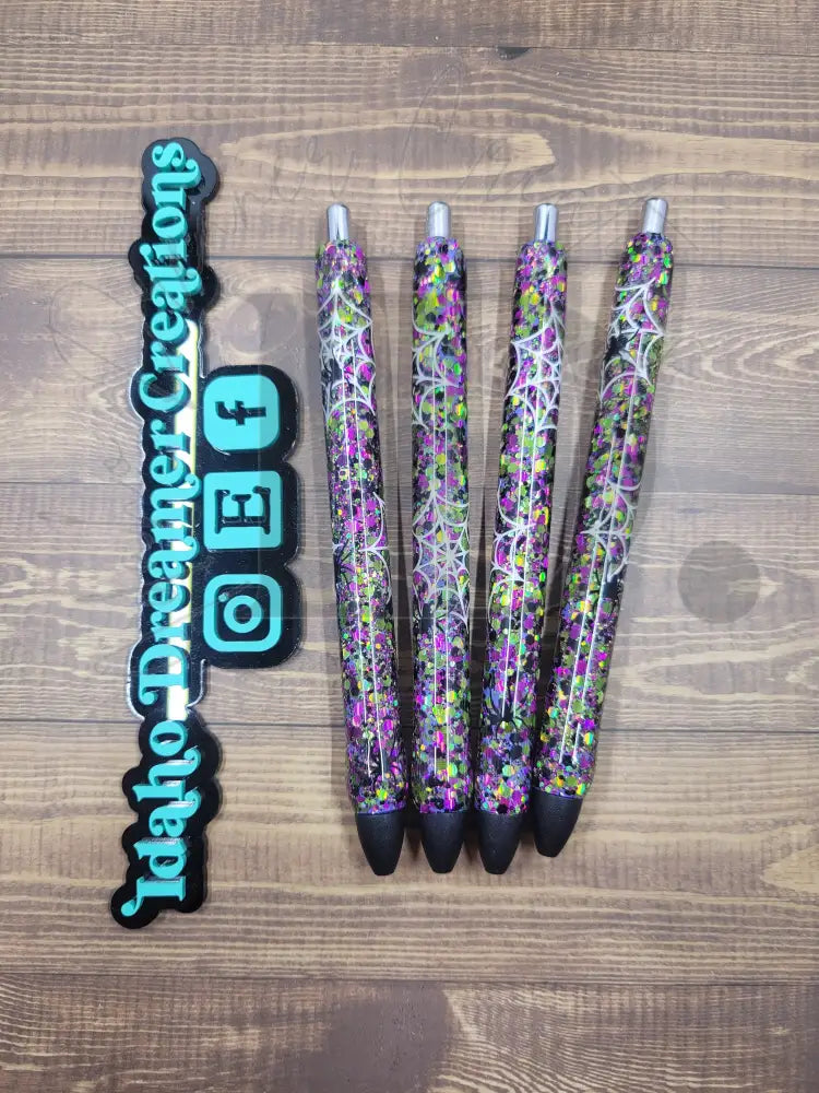 Halloween Resin Pens Spider Web