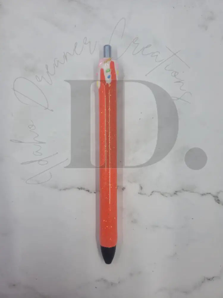 Ice Cream Resin Pen Coral Glitter