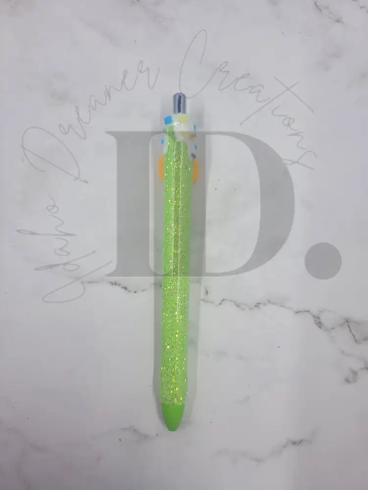 Ice Cream Resin Pen Green Glitter