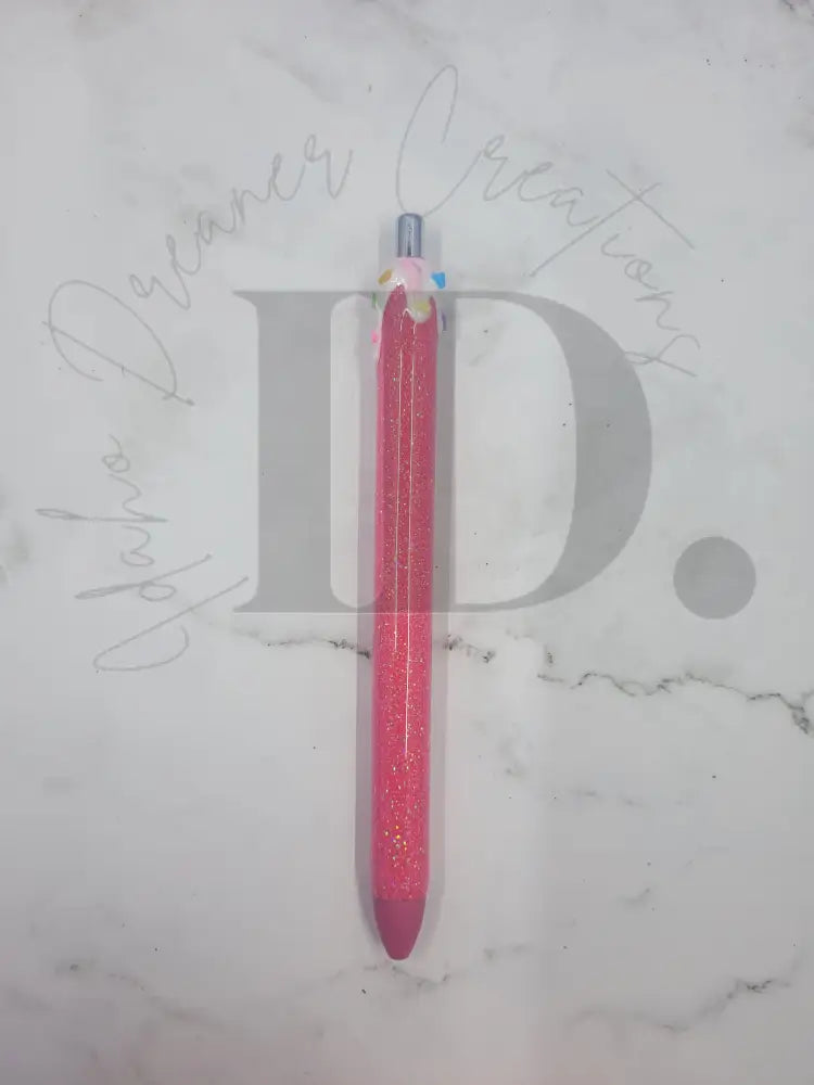 Ice Cream Resin Pen Pink Glitter