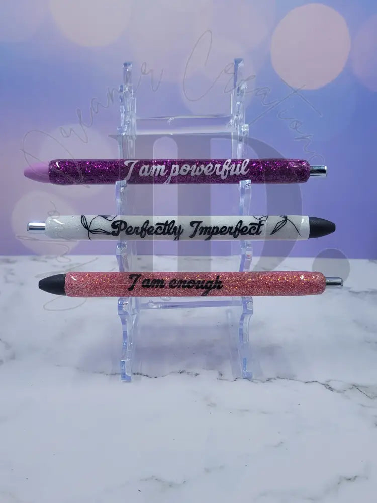 Motivational Resin Pen I Am Powerful / Colors